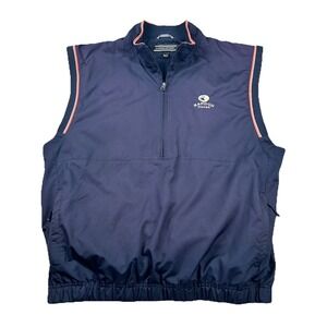 Cutter Buck Vest Mens XL Bandon Dunes Golf Performance 1/4 Zip Embroidered Navy